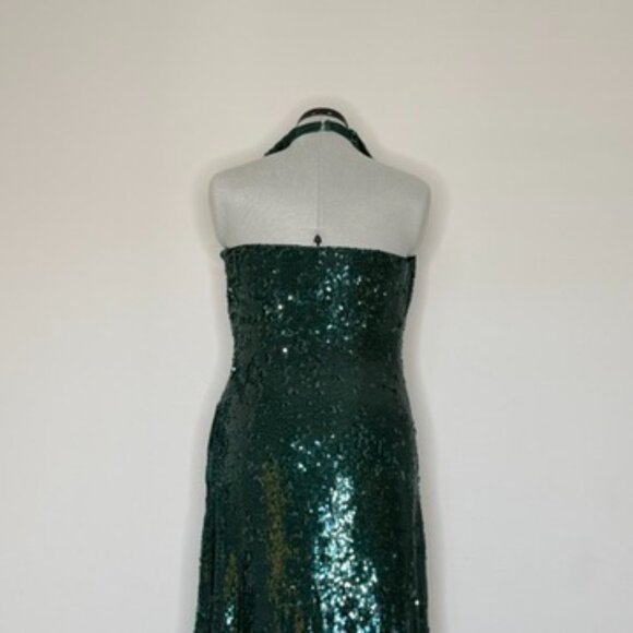Halston Tova Sequin Cowl Neck Gown - Picture 5 of 9